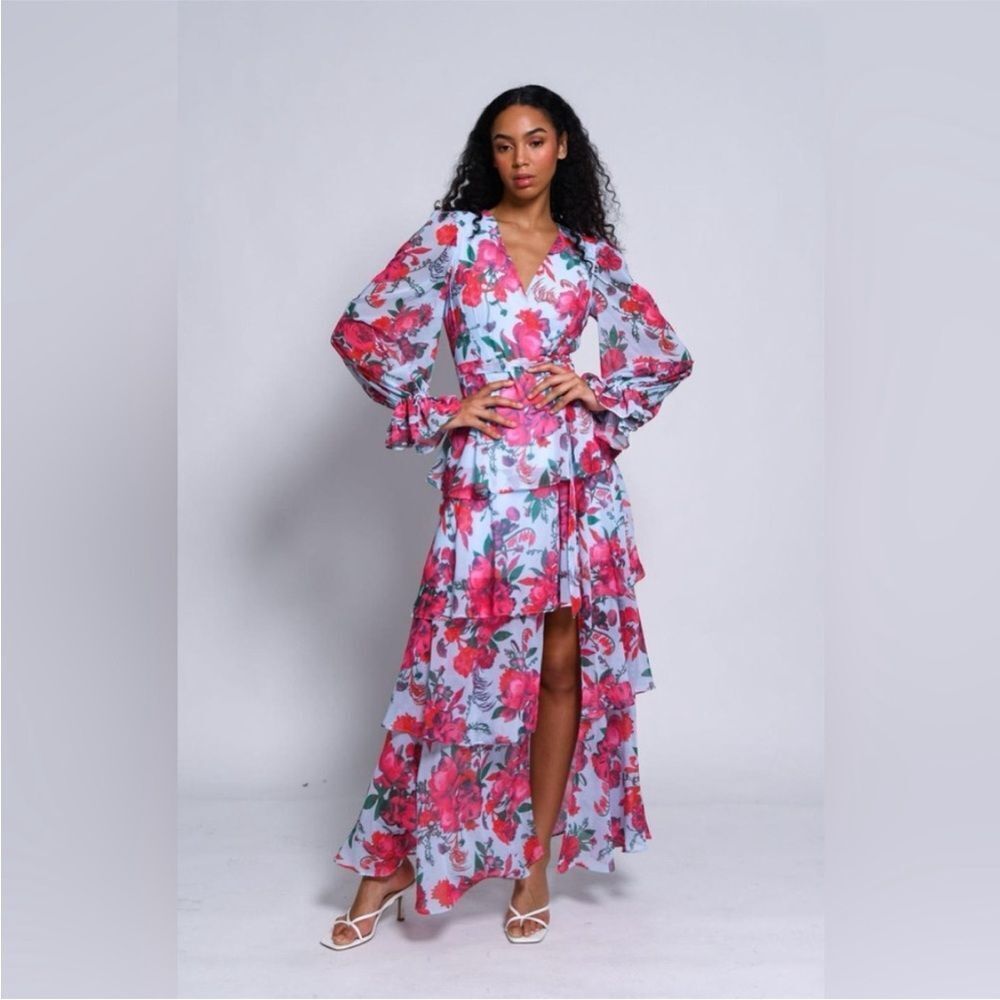 New Anthropologie X Hutch Bardot Floral Wrap Maxi Dress Sz Extra Small